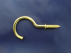 BRASS PLATED CUP HOOK 1-1/2"