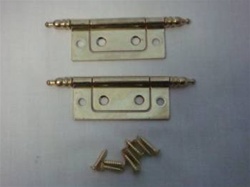 HINGE NON MORTISE BRASS PLATED WITH FINIAL 2"